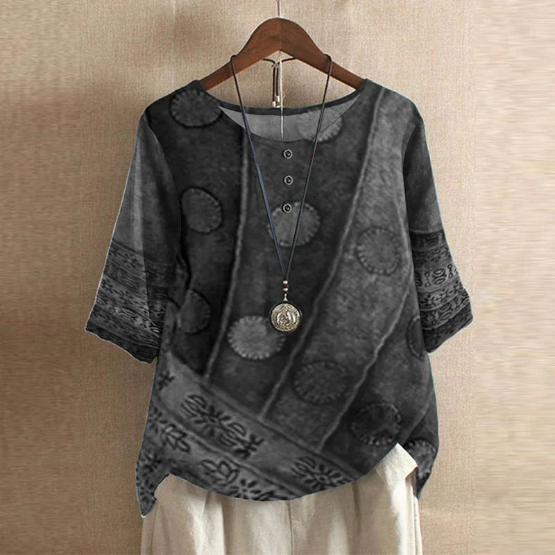Daisy - Women's Floral Print Oversized Blouse