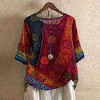 Daisy - Women's Floral Print Oversized Blouse