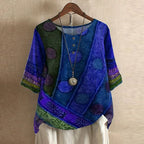 Daisy - Women's Floral Print Oversized Blouse
