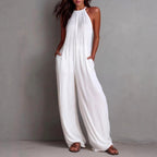 Delilah - Women's Halter Neck Wide Leg Boho Jumpsuit 1