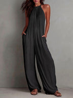 Delilah - Women's Halter Neck Wide Leg Boho Jumpsuit 2