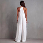 Delilah - Women's Halter Neck Wide Leg Boho Jumpsuit 6