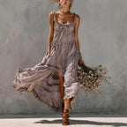 Della - Women's Ruffle Strap Boho Maxi Dress 1