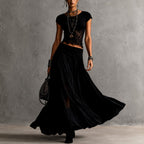 Demetria - Women's Crop Top & Maxi Skirt Boho Set 2