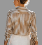 Demi - Women's Striped Button-Front Shirt with Tailored Cuffs