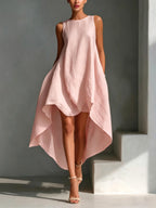 Dione - Women's Sleeveless A-Line Irregular Hem Midi Dress 2