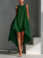 Dione - Women's Sleeveless A-Line Irregular Hem Midi Dress 5