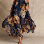 Doris - Women's Floral Flowing Chiffon Maxi Dress 3