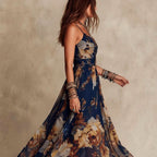 Doris - Women's Floral Flowing Chiffon Maxi Dress 4