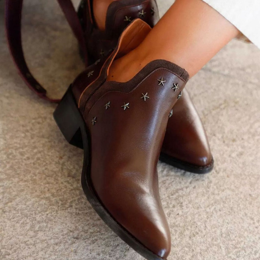 Dorothea - Women's Star-Stud Pointed-Toe Ankle Boots