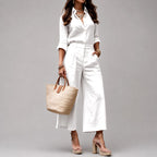 Dorothea - Women's Button-Up Shirt & Wide-Leg Pants Set 1