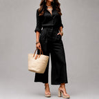 Dorothea - Women's Button-Up Shirt & Wide-Leg Pants Set 2
