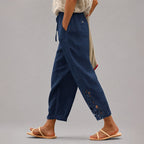 Elowen - Women's Lace-Trim Tapered Cropped Pants