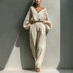 Eulalie - Women's Wide-Leg Relaxed Two-Piece Set 1