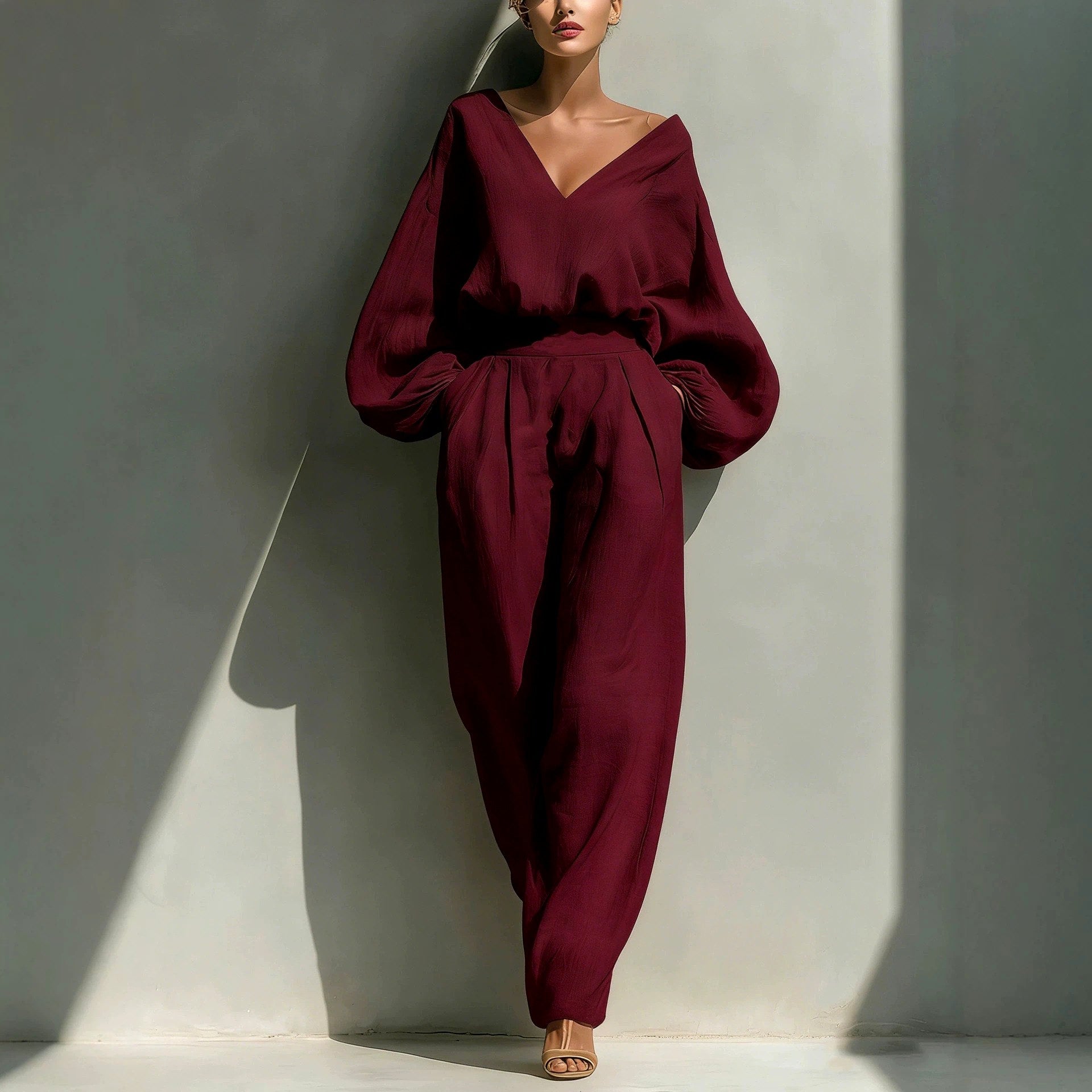 Eulalie - Women's Wide-Leg Relaxed Two-Piece Set 2