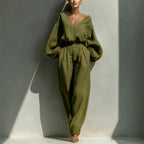 Eulalie - Women's Wide-Leg Relaxed Two-Piece Set 4