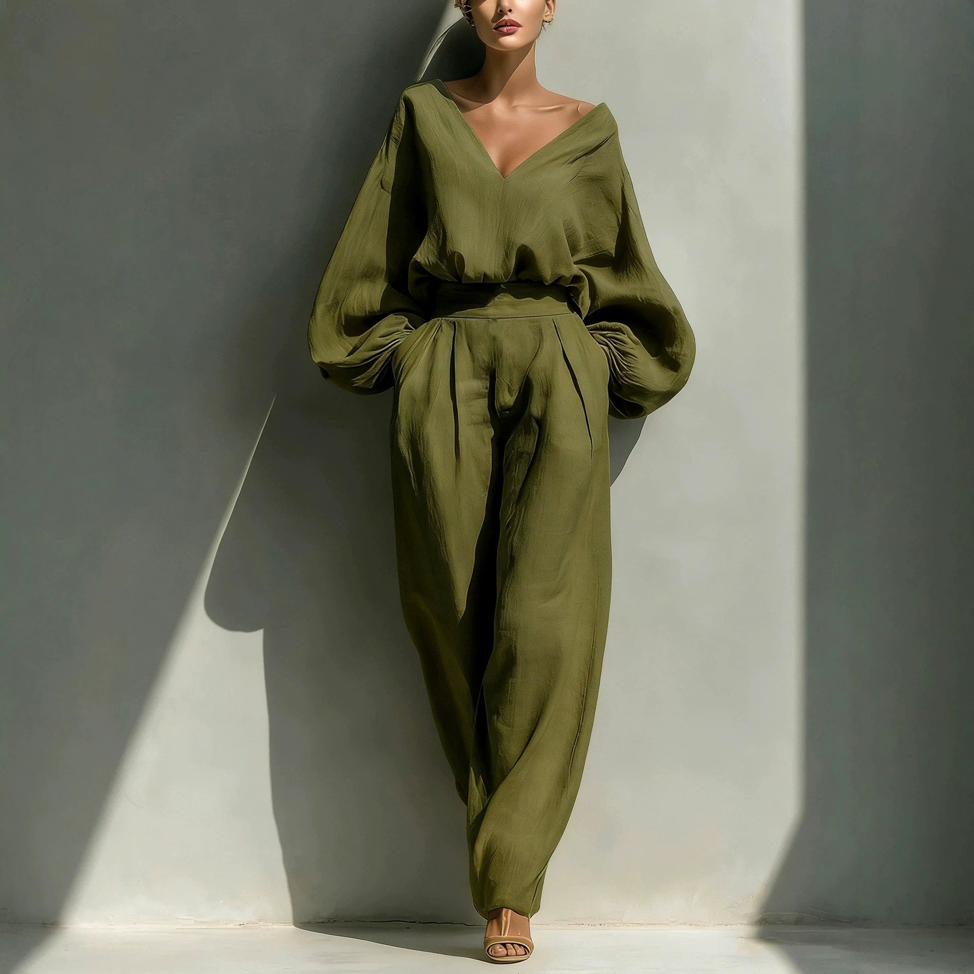 Eulalie - Women's Wide-Leg Relaxed Two-Piece Set 4