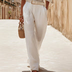 Euphemia - Women's Button-Up Shirt & Wide Leg Pant Set 5