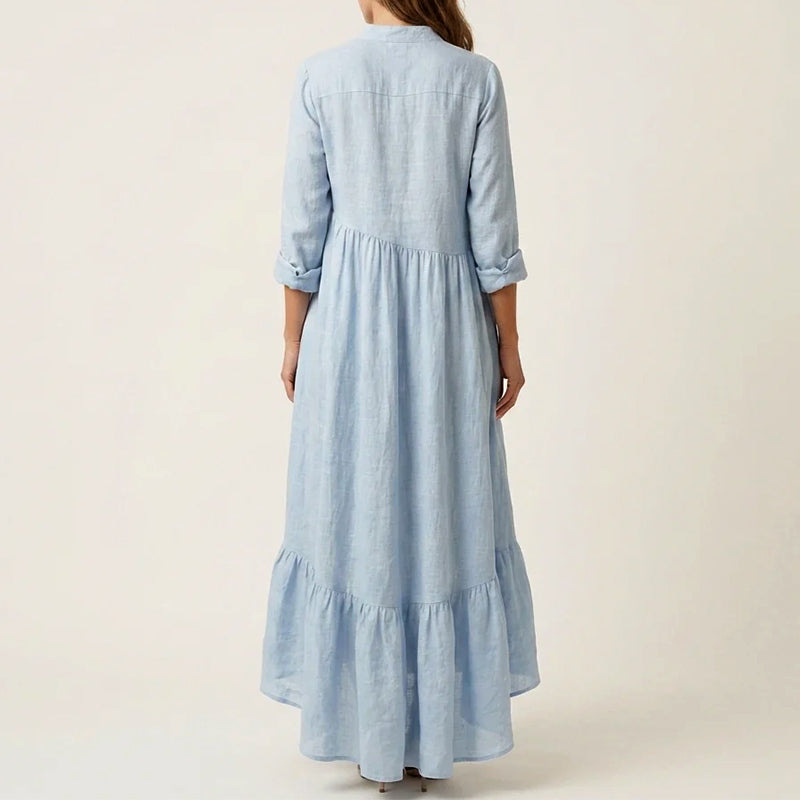 Evangeline - Women's Button-Front Tiered Maxi Dress