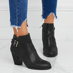 Faye - Women's Strappy Block Heel Ankle Boots