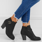 Faye - Women's Strappy Block Heel Ankle Boots