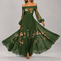 Faye - Women's Off-Shoulder Floral Chiffon Maxi Dress 1