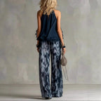 Florence - Women's Halter Ruffle Top & Wide-Leg Pants Set 2