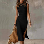 Galina - Women's Sleeveless Mock Neck Midi Dress 2