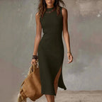 Galina - Women's Sleeveless Mock Neck Midi Dress 3