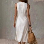 Galina - Women's Sleeveless Mock Neck Midi Dress 4