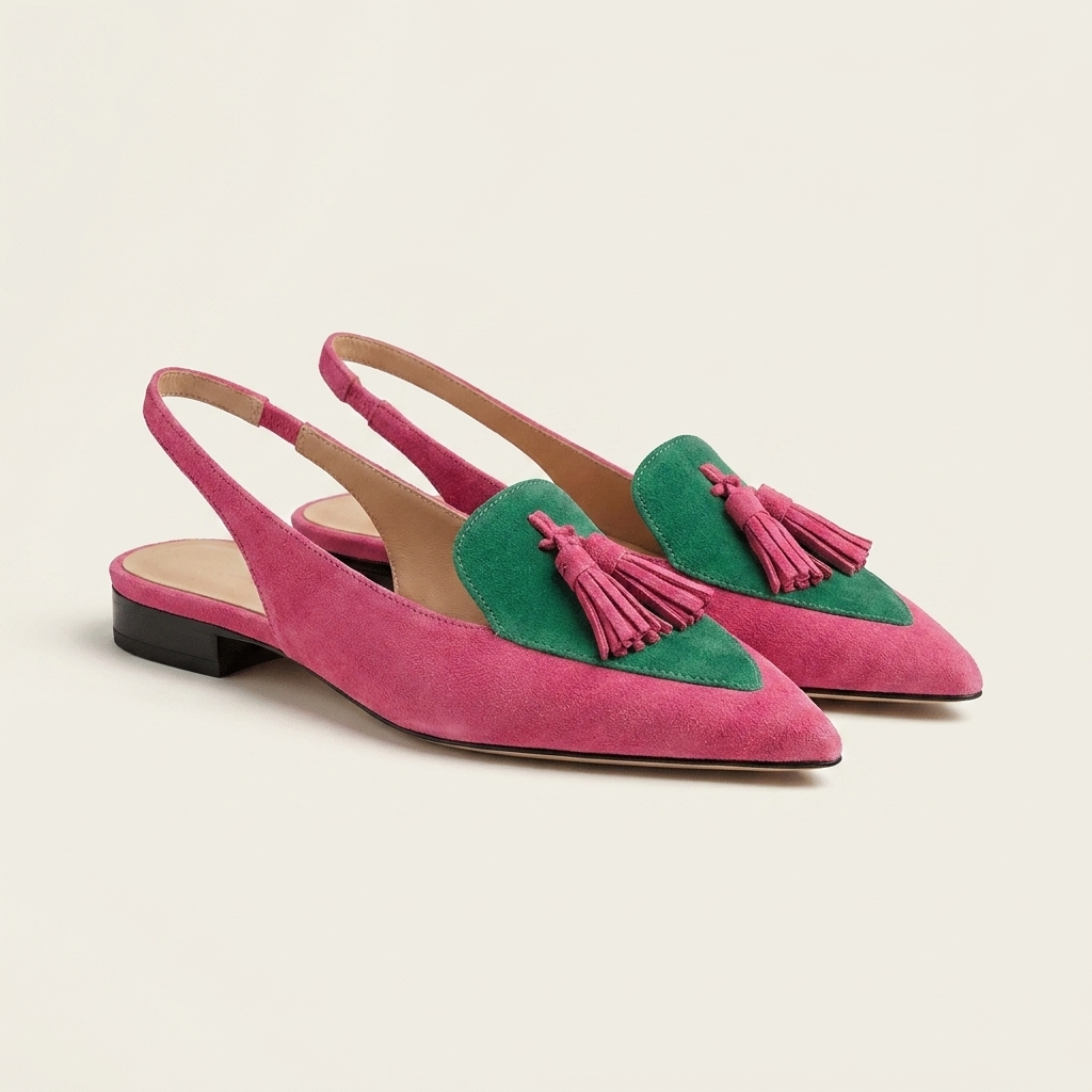 Gemma - Women's Tassel Slingback Pointed Flats