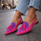 Gemma - Women's Tassel Slingback Pointed Flats