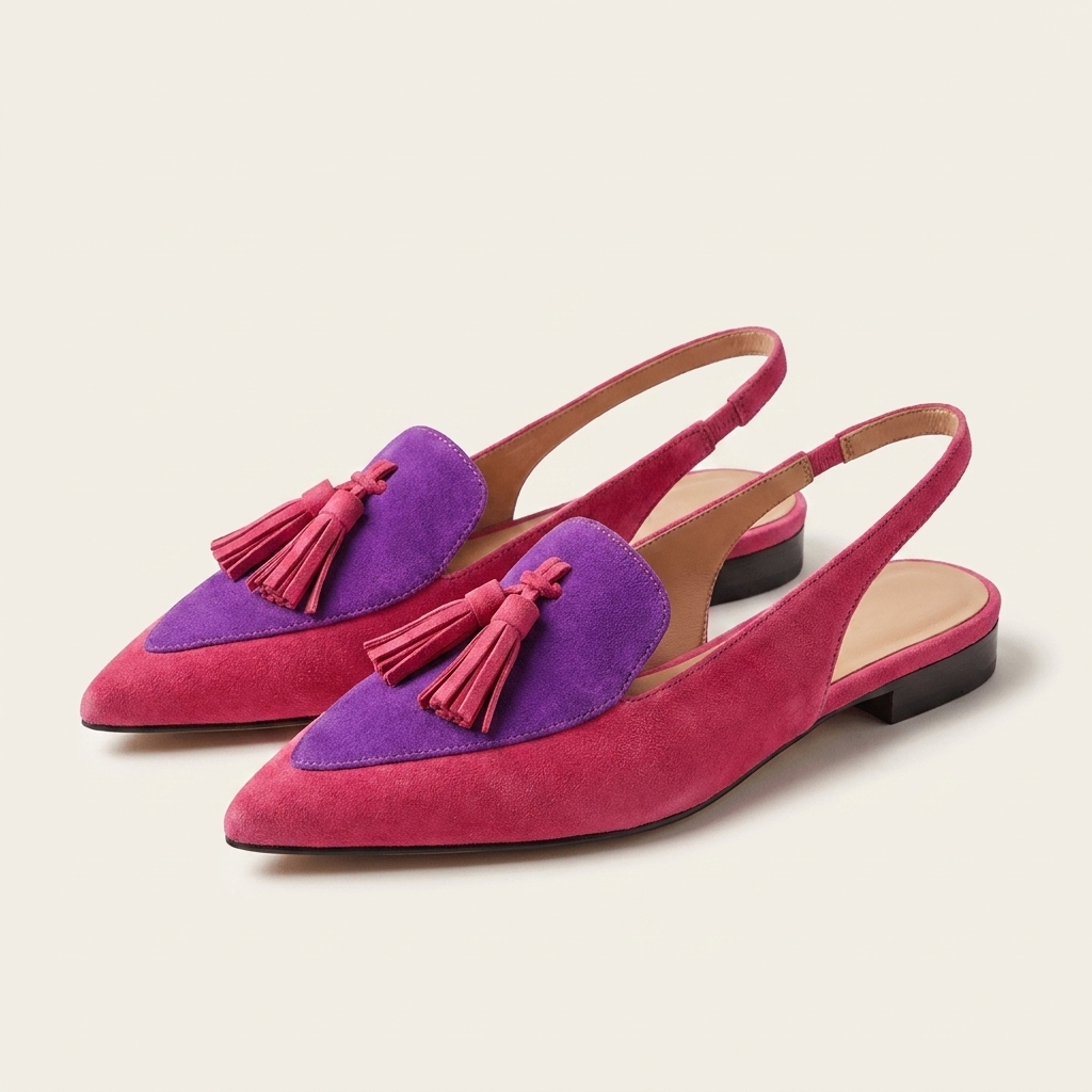 Gemma - Women's Tassel Slingback Pointed Flats