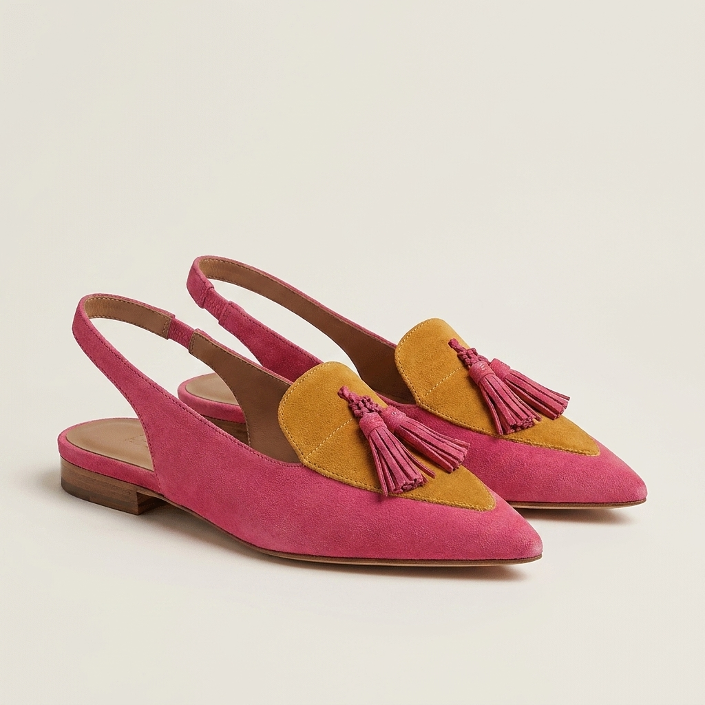 Gemma - Women's Tassel Slingback Pointed Flats