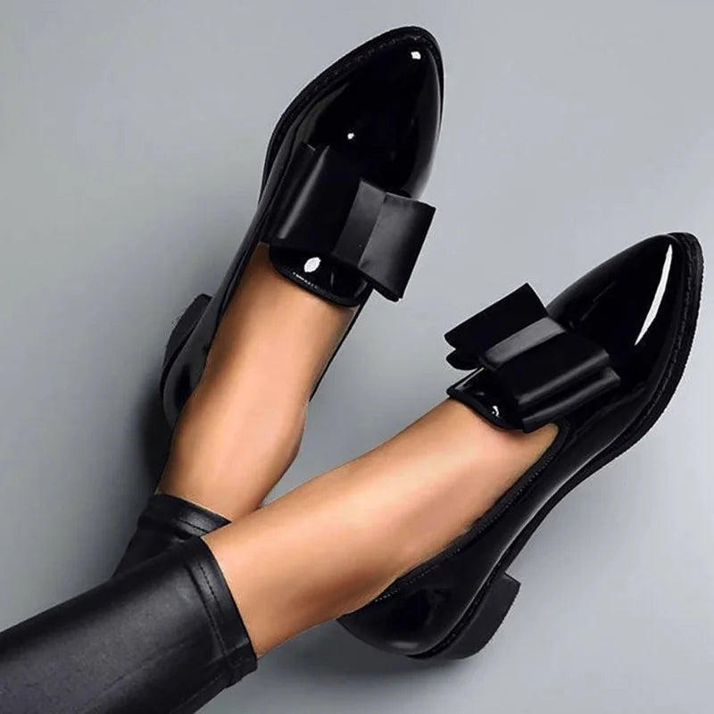 Giselle - Women's Bow-Top Pointed-Toe Loafers