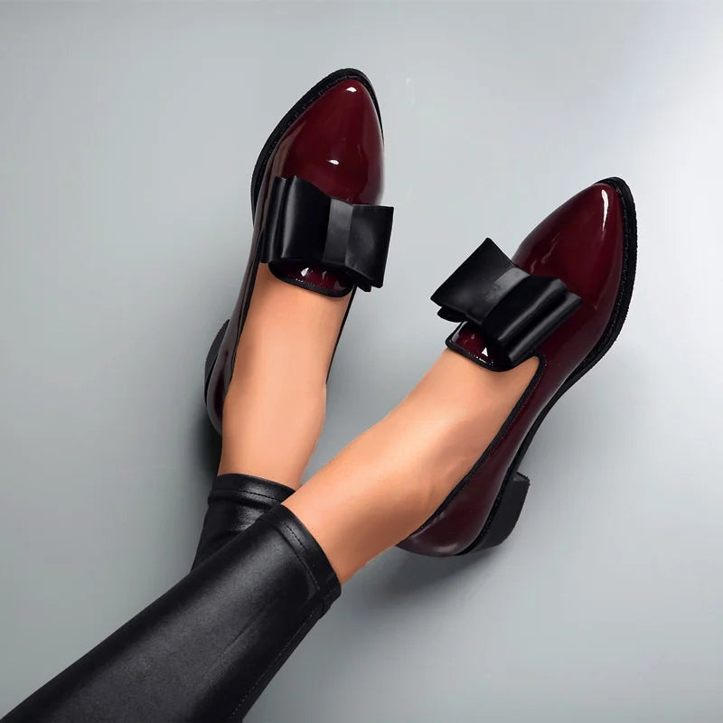 Giselle - Women's Bow-Top Pointed-Toe Loafers