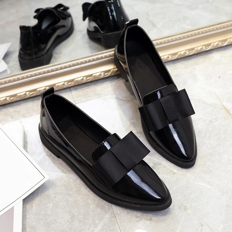 Giselle - Women's Bow-Top Pointed-Toe Loafers