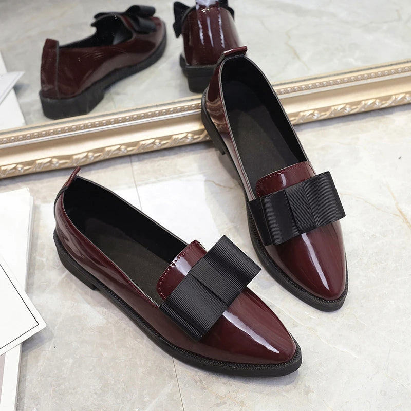 Giselle - Women's Bow-Top Pointed-Toe Loafers