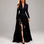 Guinevere - Women's Long Blazer & Elegant Lace Skirt Set 1
