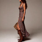 Hallie - Women's Ruched Floral Sweetheart Maxi Dress 3