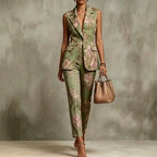 Harriet - Women's Floral Sleeveless Blazer & Pants Set 1