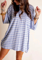 Hazel - Women's Relaxed Striped Knit Tunic Top 2