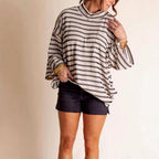 Hazel - Women's Relaxed Striped Knit Tunic Top 6