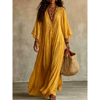 Hosanna - Women's Lace Trim Boho Maxi Dress 4