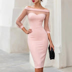Inga - Women's Off-Shoulder Bodycon Midi Dress 2