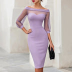 Inga - Women's Off-Shoulder Bodycon Midi Dress 3