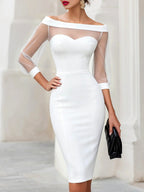 Inga - Women's Off-Shoulder Bodycon Midi Dress 5