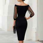 Inga - Women's Off-Shoulder Bodycon Midi Dress 6