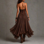 Isabel - Women's Lace Corset Flowing Maxi Dress 2