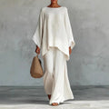 Ivana - Women's Linen Blend Kimono Sleeve Matching Set 1